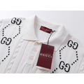 GUCCI 雙G針織毛衣Polo短袖 (白)_2