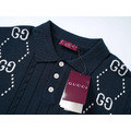 GUCCI 雙G針織毛衣Polo短袖 (深藍)_2