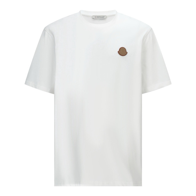 MONCLER 雙層皮標標識短袖（白色）
