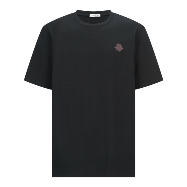 MONCLER 雙層皮標標識短袖（黑色）
