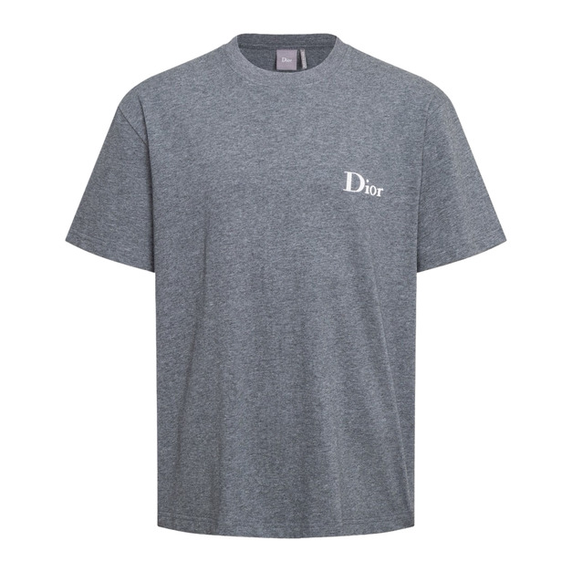 DIOR 胸前小字母刺繡短袖（灰色）