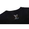 LOUIS VUITTON 花卉燙鑽毛織短袖（黑色）_2