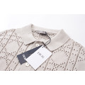 DIOR 針織polo開襟衫短袖 (米色)_2