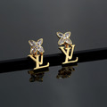 LOUIS VUITTON 鑲鑽四葉草LV耳環_1
