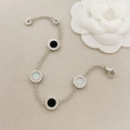 BVLGARI 銀色黑白貝母手鍊_4