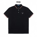 PRADA 經典撞色滾邊Polo衫 (黑)