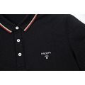 PRADA 經典撞色滾邊Polo衫 (黑)_2