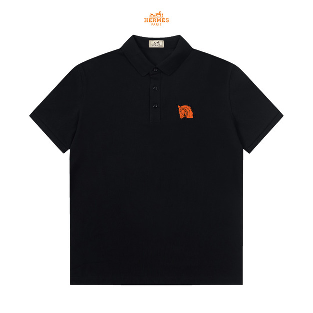 HERMES 小馬標LOGO Polo衫 (黑)