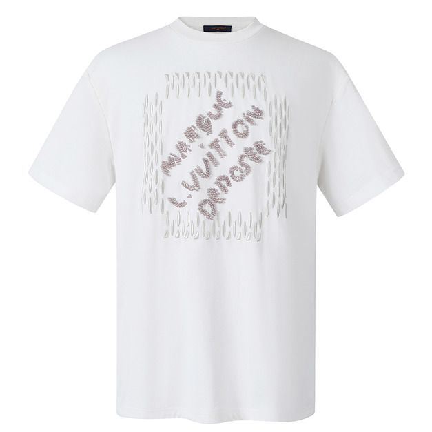 LOUIS VUITTON 刺繡珠珠棉質短袖 (白)