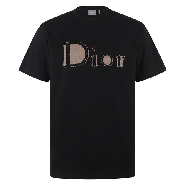 DIOR 棉質平紋針織短袖 (黑)