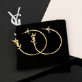 YSL 金色圓圈耳環_1