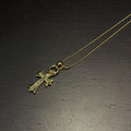 CHROME HEARTS 鍍金綠鑽水滴十字架_4