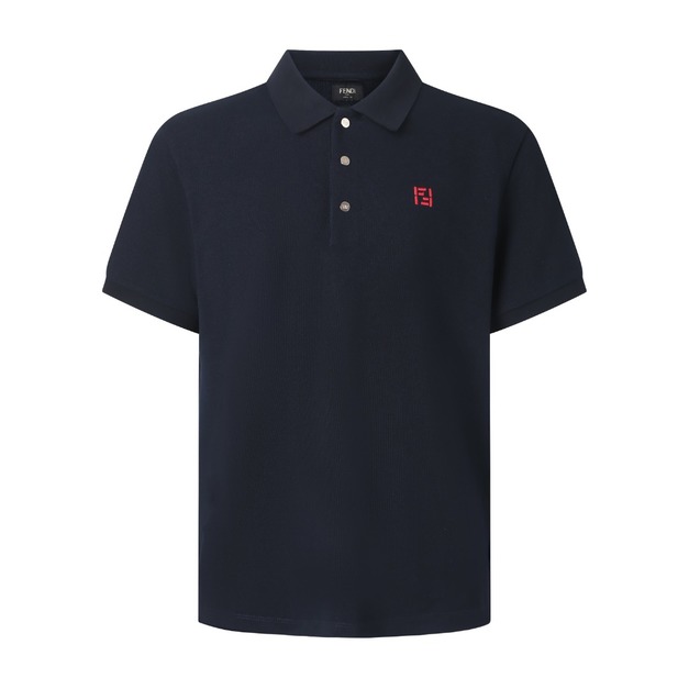 FENDI 雙F繡花POLO衫 (黑)