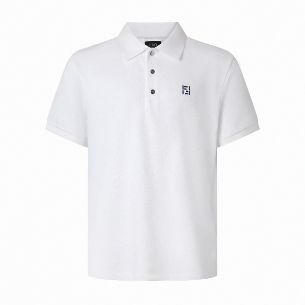 FENDI 雙F繡花POLO衫 (白)