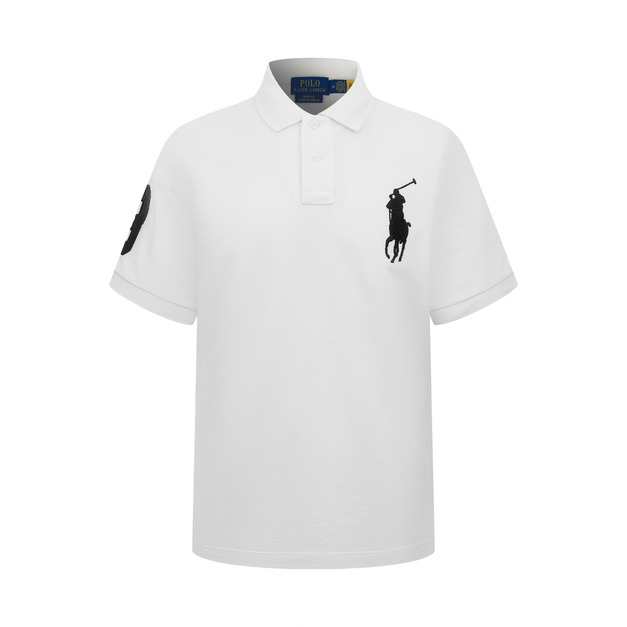 RALPH LAUREN 徽標刺繡Polo衫 (白)