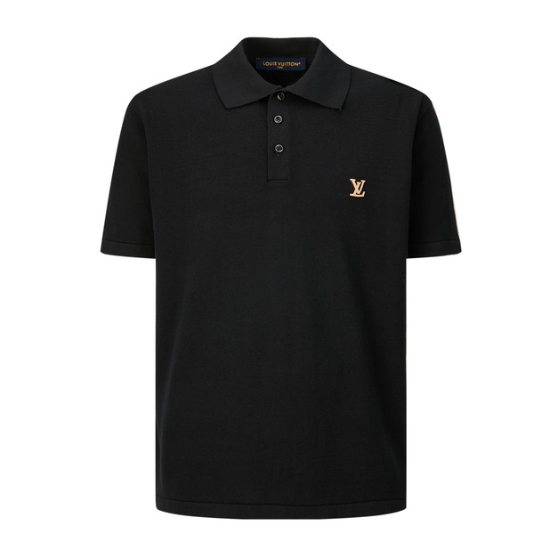 LOUIS VUITTON 皮標刺繡標識針織POLO