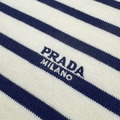 PRADA 條紋標誌刺繡毛織短袖_2