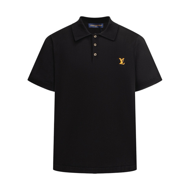 LOUIS VUITTON 皮牌標示毛織Polo衫