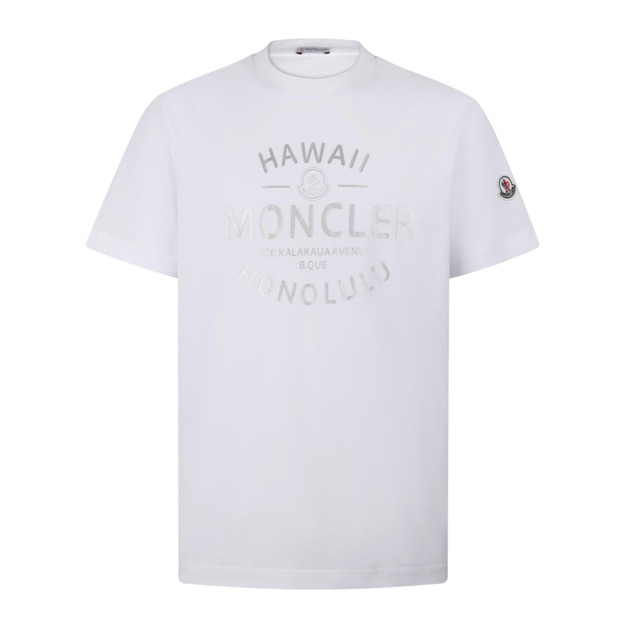 MONCLER 字母徽章印花短袖（白色）