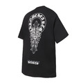 CHROME HEARTS 線條馬蹄梵文字母印花短袖 (黑)