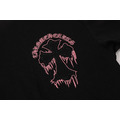CHROME HEARTS 梵文貼布粉紅刺繡十字架短袖 (黑)_5