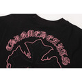 CHROME HEARTS 梵文貼布粉紅刺繡十字架短袖 (黑)_3