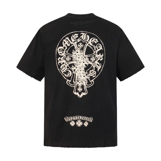 CHROME HEARTS 馬蹄磨破短袖 (黑)
