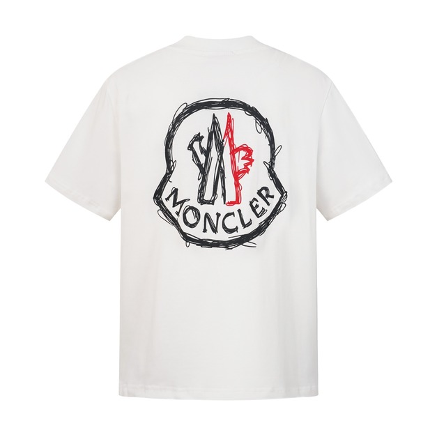 MONCLER logo膠漿印花短袖 (白)