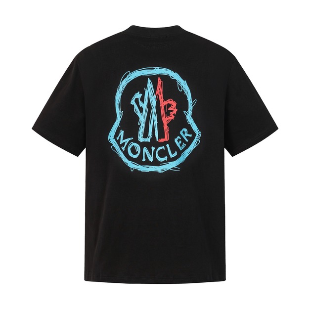 MONCLER logo膠漿印花短袖 (黑)