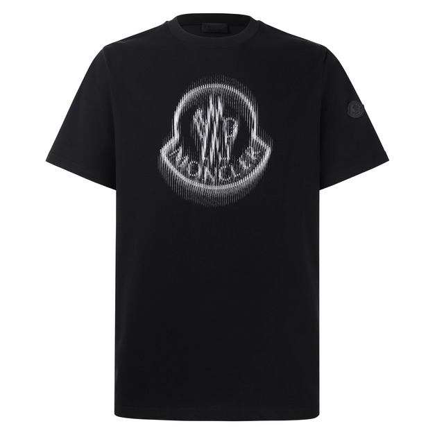 MONCLER LOGO標誌印花模糊感短袖 (黑)