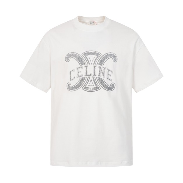 CELINE LOGO印花純棉短袖 (白)