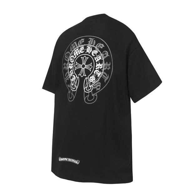 CHROME HEARTS 馬蹄梵文重影短袖 (黑)