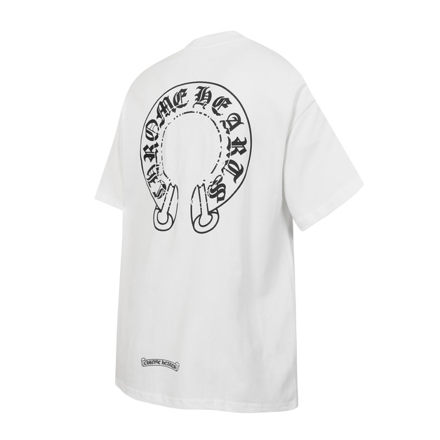 CHROME HEARTS 馬蹄梵文重影短袖 (白)
