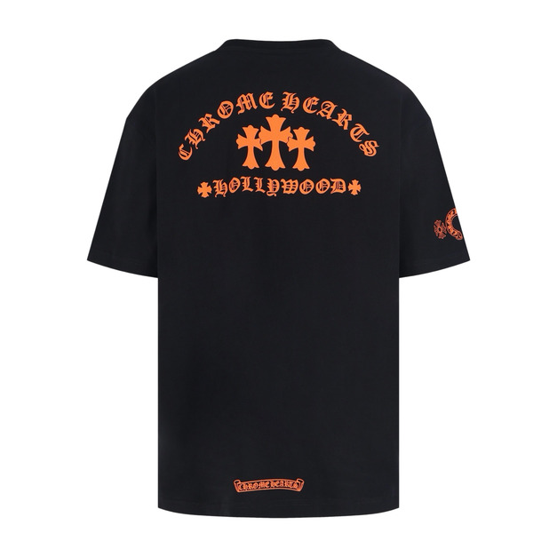 CHROME HEARTS  橙字印花短袖 (黑)