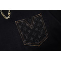 LOUIS VUITTON 提花牛仔口袋鏈條短袖 (黑)_2