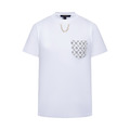 LOUIS VUITTON 提花牛仔口袋鏈條短袖 (白)