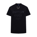 LOUIS VUITTON 鏡像字母印花鏈條短袖（黑色）