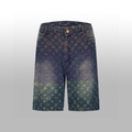 LOUIS VUITTON 三色漸變LOGO牛仔短褲