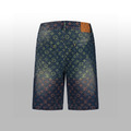 LOUIS VUITTON 三色漸變LOGO牛仔短褲_1