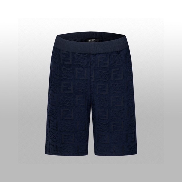 FENDI 雙F滿版LOGO短褲 (深藍色)