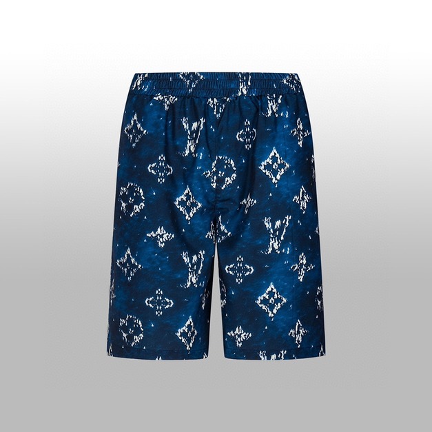 LOUIS VUITTON 藍色滿版印花LOGO短褲