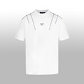 PRADA 斜線條三角標短袖 (白)