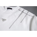 PRADA 斜線條三角標短袖 (白)_5