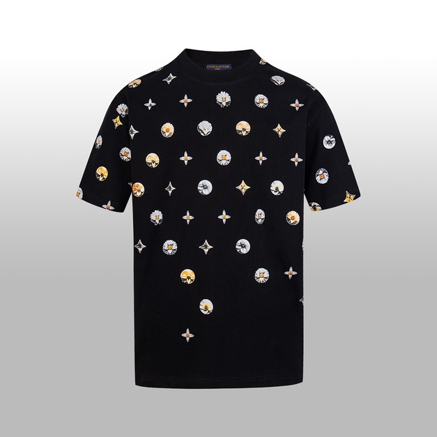 LOUIS VUITTON 太陽花LV LOGO短袖 (黑)