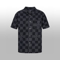 LOUIS VUITTON 黑格子牛仔襯衫