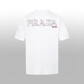 PRADA 背後大簍空LOGO短袖 (白)