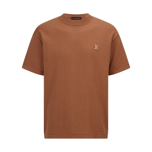 LOUIS VUITTON 小皮標徽標短袖 (棕色)