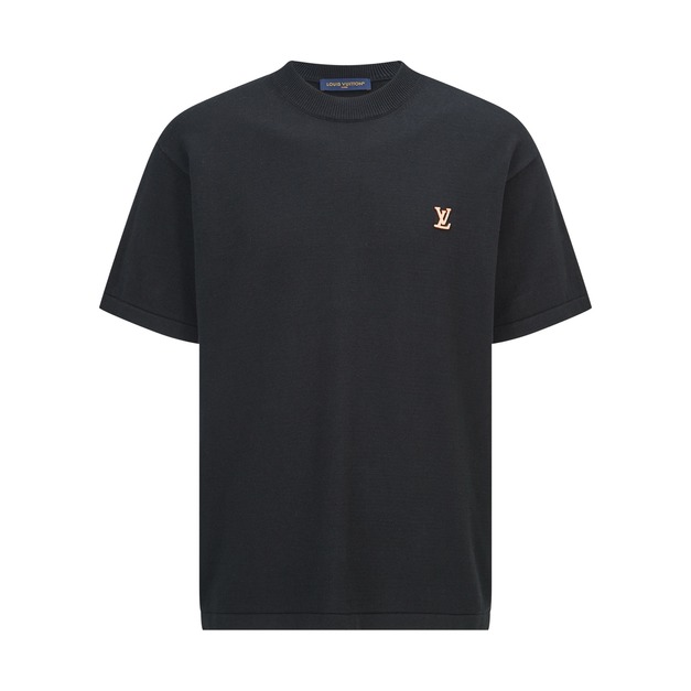 LOUIS VUITTON 小皮標徽標短袖 (黑)