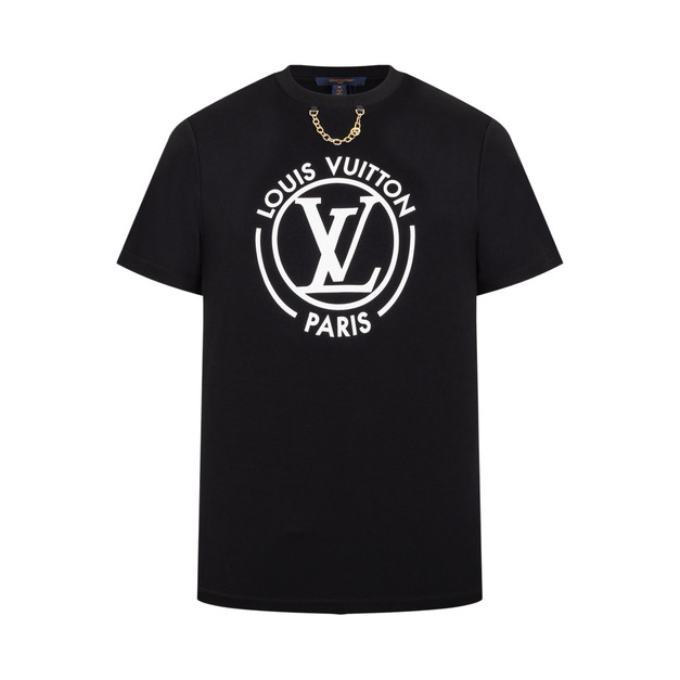 LOUIS VUITTON 大Logo印花鏈條短袖（黑色）