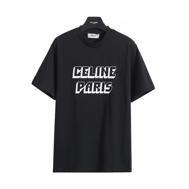 CELINE 立體字母印花短袖